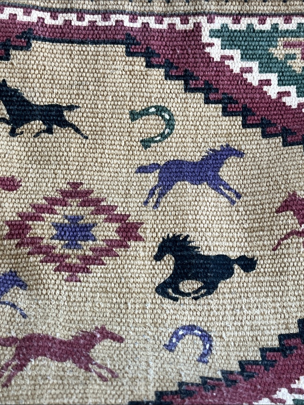 Horses Shoulder Bag Handwoven Western Zip Top El Paso Saddle Blanket Co - Picture 4 of 11